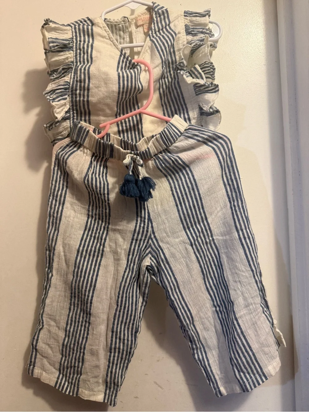 Pink Chicken Navy & Cream Striped Two-Piece Set with Pink Heart - Picture 6 of 7